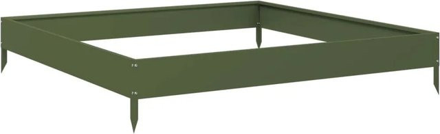 vidaXL Hochbeet aus Stahl in Olivgrün, B/T/H: 100 x 100 x 18,5 cm - Bild 1