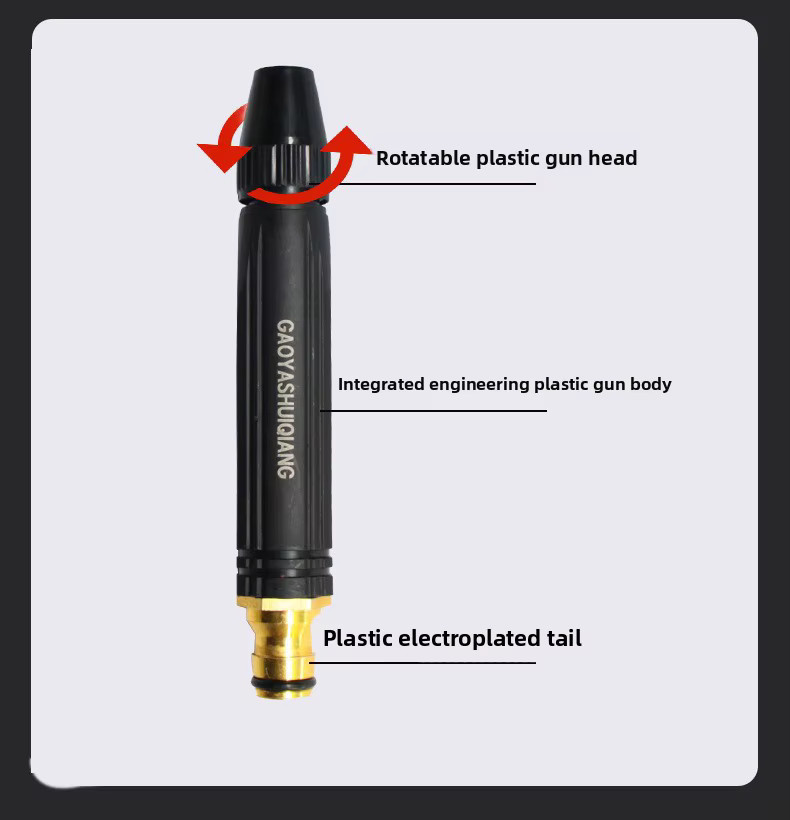 Black Diamond Hochdruck-Wasserpistole mit Kunststoffdüse in Schwarz für die Autowäsche und den Gartenschlauch - Bild 4