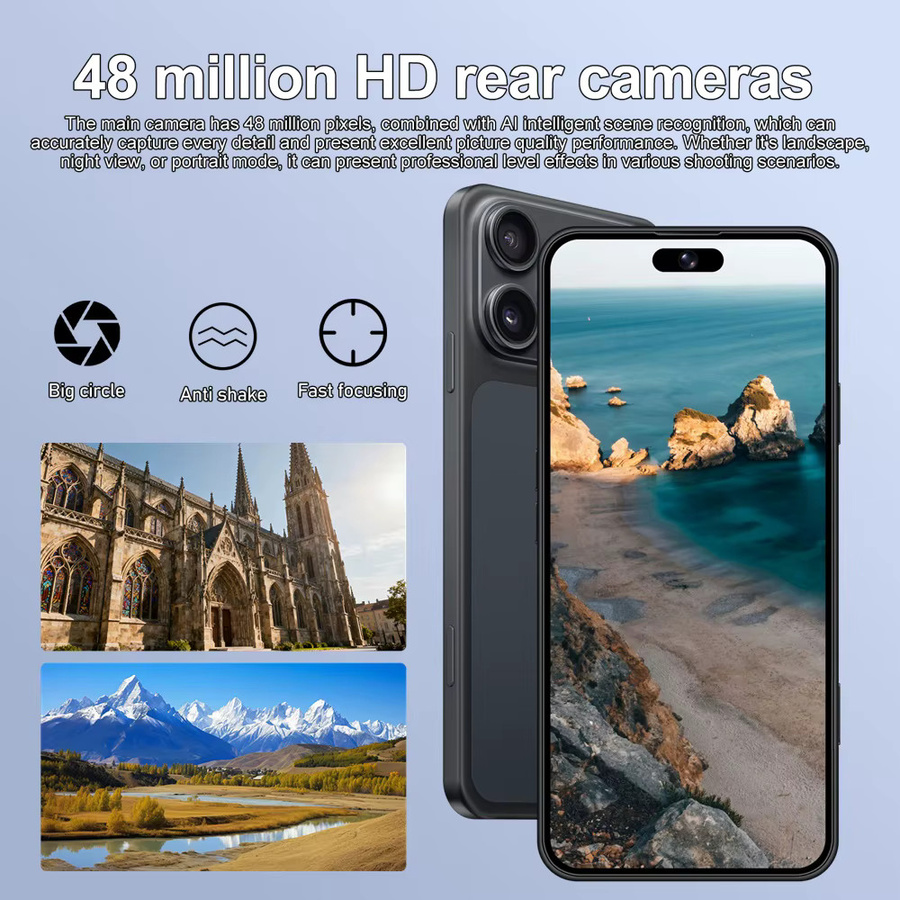 HOT iFone 18 Pro Maxi Smartphone Orange, 7,3 Zoll Display, 5G, 22GB RAM, 2TB Speicher, Android 15, Dual-SIM mit Fingerabdruck-Entsperrung und Gesichtserkennung - Bild 2