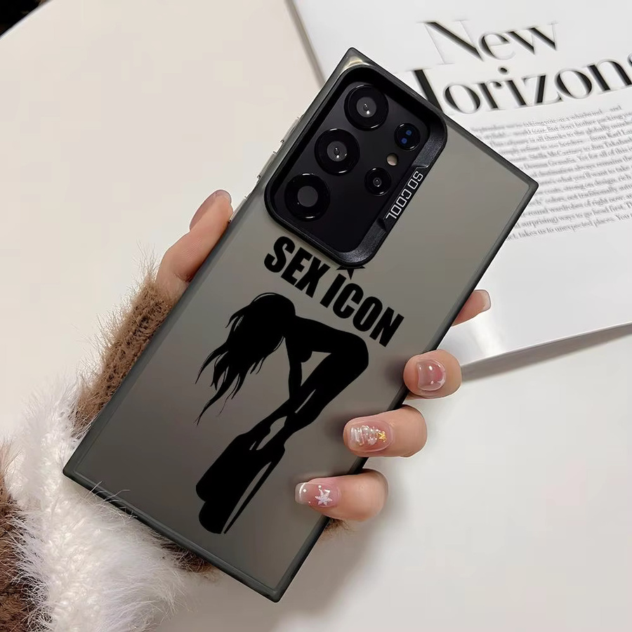 Silikon Handyhülle mit Sex Icon Muster für Samsung Galaxy S25 S24 S23 S22 S21 S20 Ultra in Silber und Bunt - Bild 2