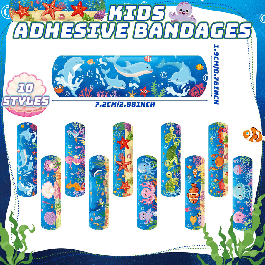 SMILE PLUS Cartoon-Pflaster für Kinder, Ozean- und Meerestiere - Bild 2