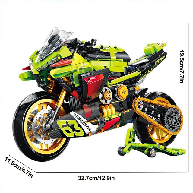 Linyi toy car Motorrad, Bausteine, 1:8 Maßstab, ab 6 Jahren - Bild 1