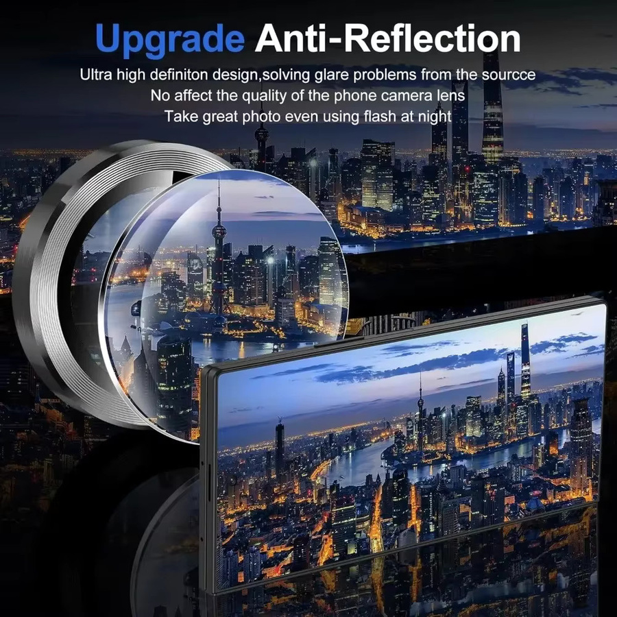 Kameraschutz Glas-Schutzfolie mit Metallring und CD-Muster für Samsung Galaxy S26, S25 FE Edge, S24 Plus und S23 Ultra in Silber - Bild 5