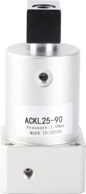 Pneumatikzylinder Drehend 90 Grad Winkelspannung Eckpressluftschwenkwerkzeug ACK25-90L aus Aluminiumlegierung in Silber - Bild 1