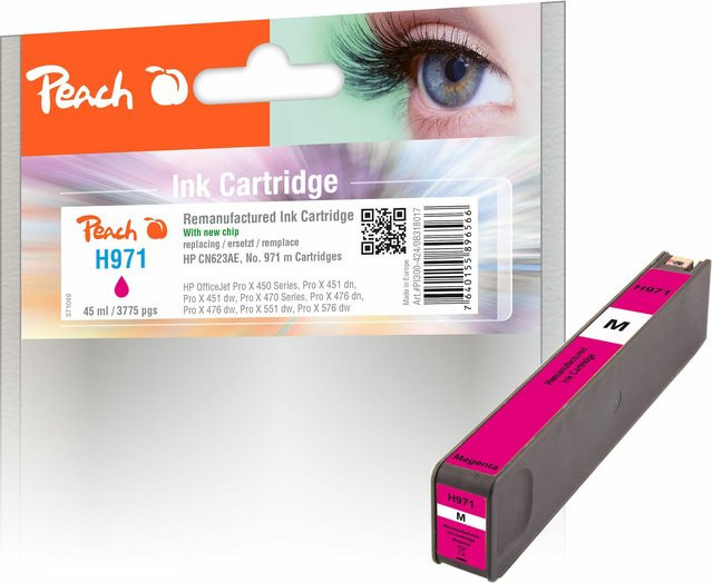 Peach Druckerpatrone HP 971 m CN623A Mehrfarbig wiederaufbereitet für HP OfficeJet Pro X 450, HP OfficeJet Pro X 451 dn und HP OfficeJet Pro X 451 dw - Bild 1