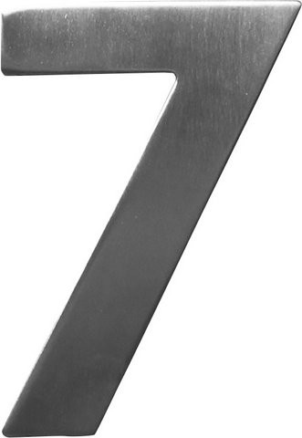 ALPERTEC Hausnummer 7 aus Edelstahl in Silber, B/T/H: 11,7 x 17 x 1,8 cm - Bild 1