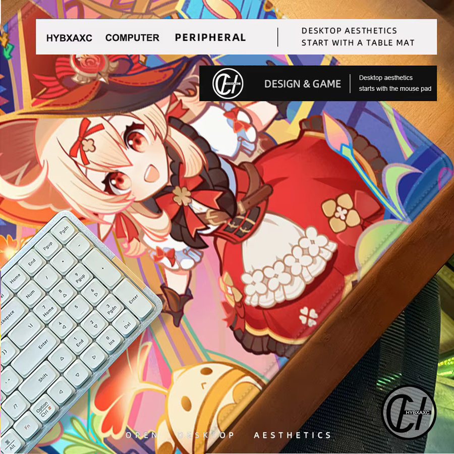 HYBXAXC XXL-Mauspad Genshin Impact Klee Multicolour Schreibtischunterlage für E-Sport und Gaming - Bild 5