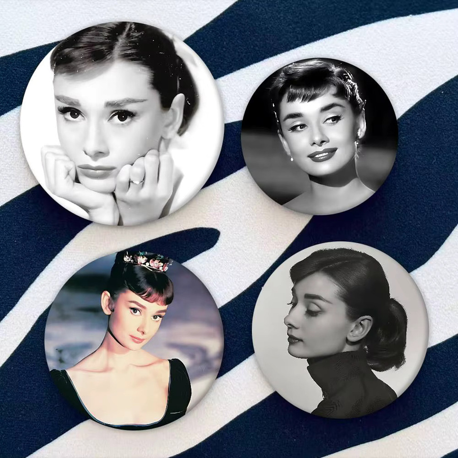 52TOYS Brosche Metall, Weißblech, A-Audrey H-Hepburn - Bild 3
