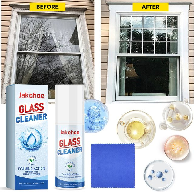 JAKEHOE Mehrzweck-Glasreiniger Fenster- und Spiegelspray für transparenten Glanz, 100ml - Bild 1