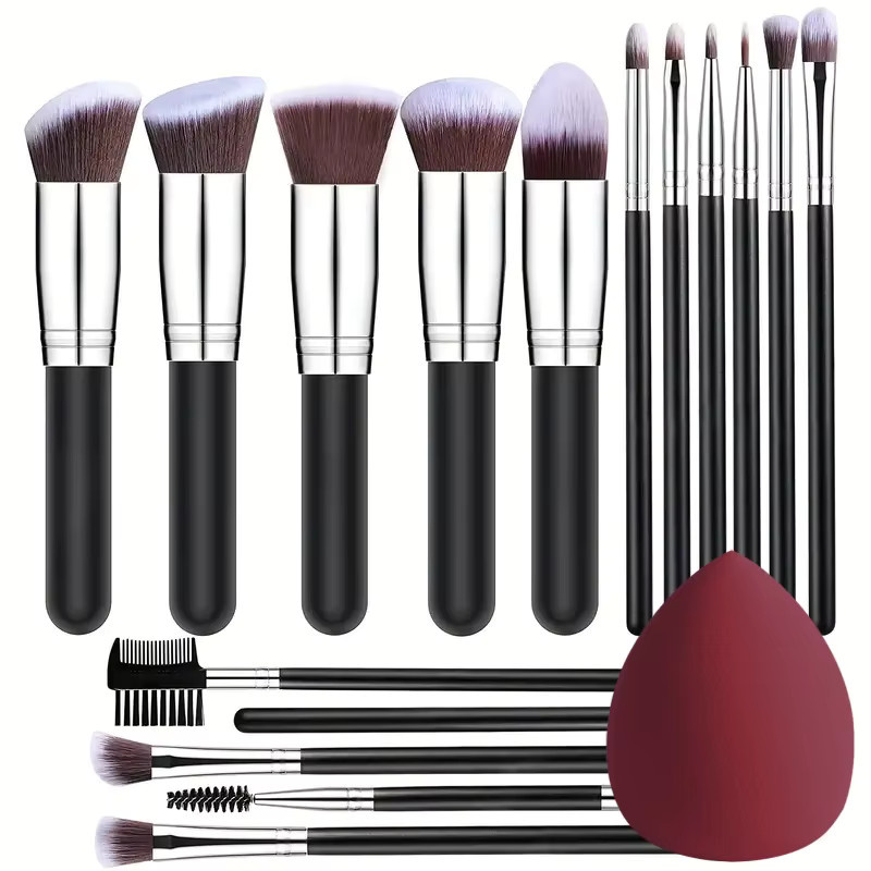RUNTOIN Mini-Make-up-Pinsel-Set, 14-16 Stück, für Gesicht und Augen - Bild 4