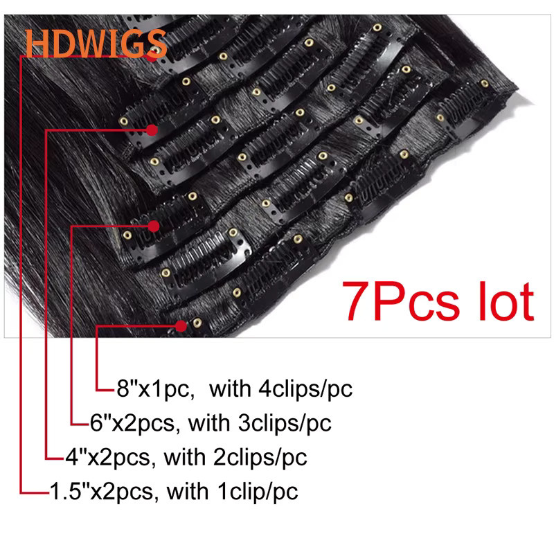 HDWIGS Clip-in-Haarverlängerung Echthaar, 7 Stück, Damen - Bild 4