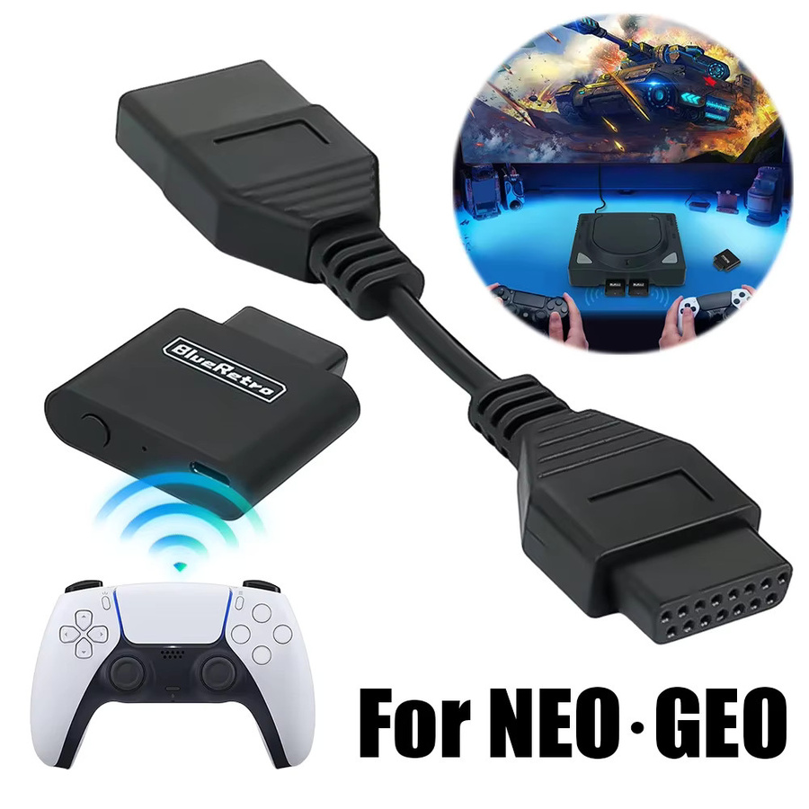 8bitdo Drahtloser Bluetooth Game-Controller-Adapter für SNK NEO GEO MVS AES CD, PS3, PS4 und PS5 in Schwarz - Bild 3
