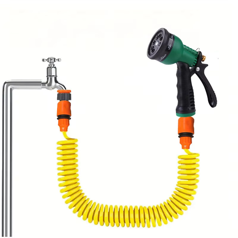 GOUN HOSE Ausziehbarer EVA-Gartenschlauch in Gelb mit Wasserpistole für die Gartenbewässerung und Autowäsche - Bild 3