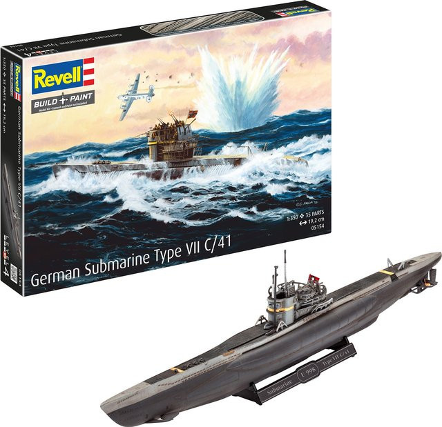 Revell German Submarine Type VII C-41, Fahrzeuge, 1:350, Kunststoff, Grau - Bild 1