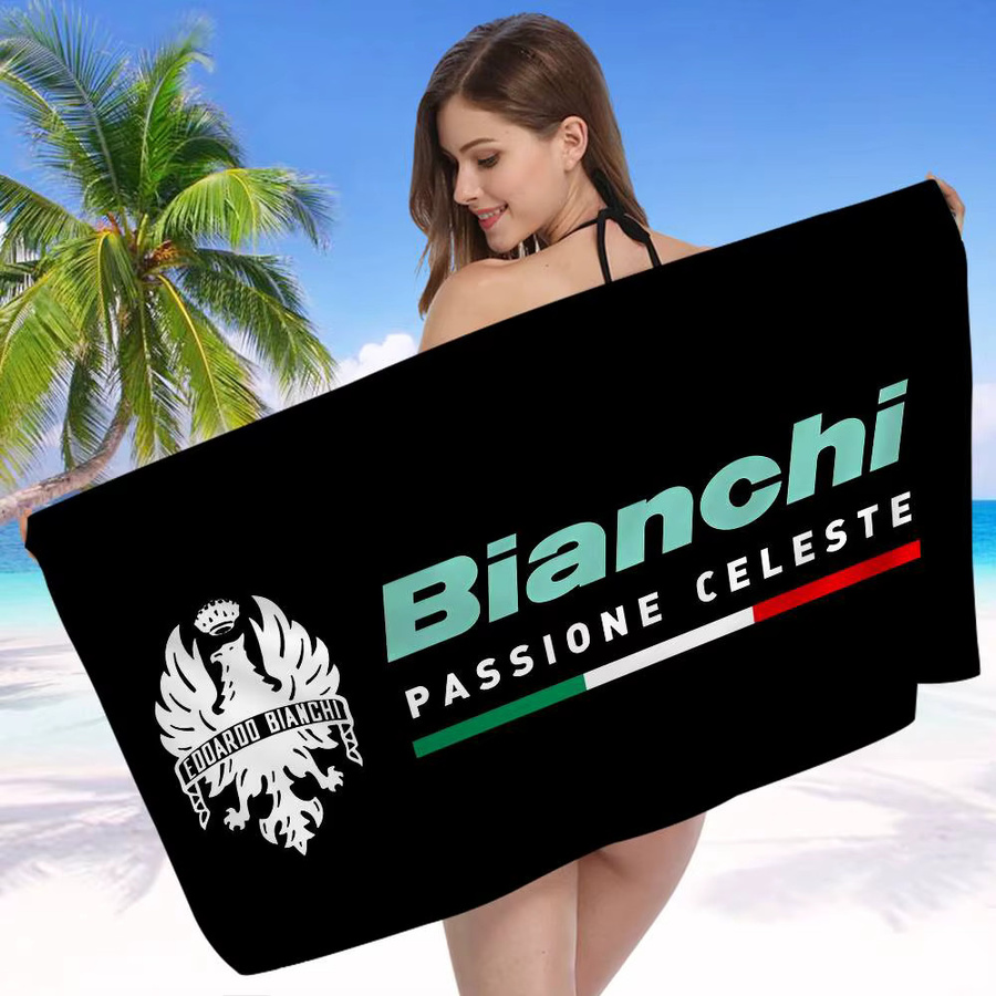 B-Bianchi Mikrofaser Strandtuch in Schwarz, super saugfähiges und schnell trocknendes Pool-Handtuch für Damen und Herren - Bild 3