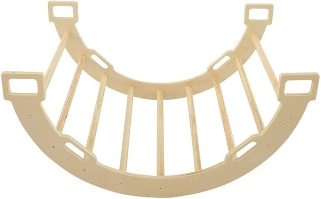 Chipolino 4 in 1 Holz-Kletterbogen mit Wippe, Spieltunnel, Kletterleiter und Ruhezone in Braun - Bild 1