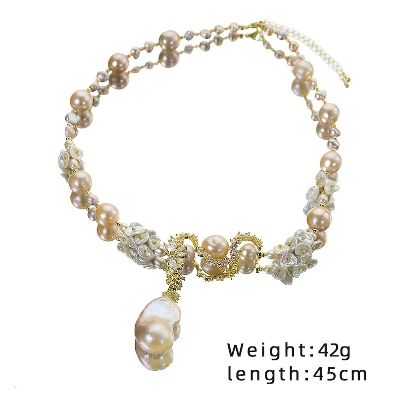 GLSEEVO Halskette, Perle, Zirkonia, Gold, Damen - Bild 4