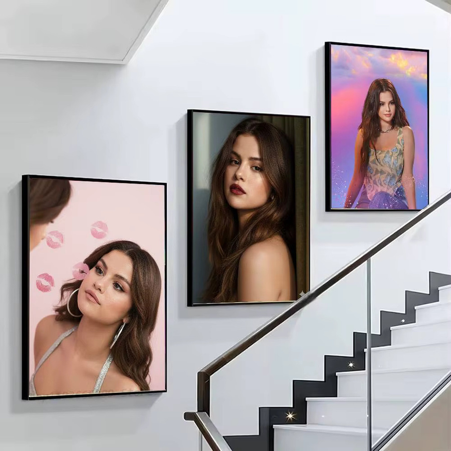 Wasserfester Wandaufkleber mit Portrait von Selena Gomez in Mehrfarbig für deine Wanddekoration - Bild 4