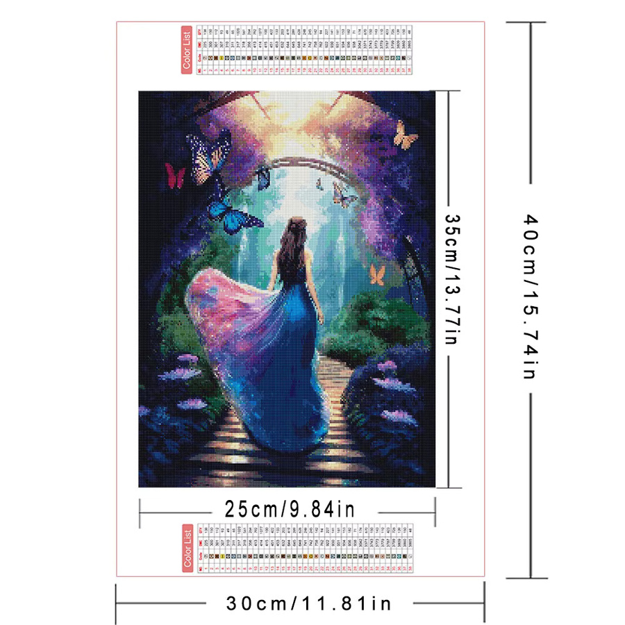 AZQSD Diamant-Mosaik-Sets, Mädchenporträt, Fantasy, Diamantmalerei, ab 14 Jahren - Bild 2