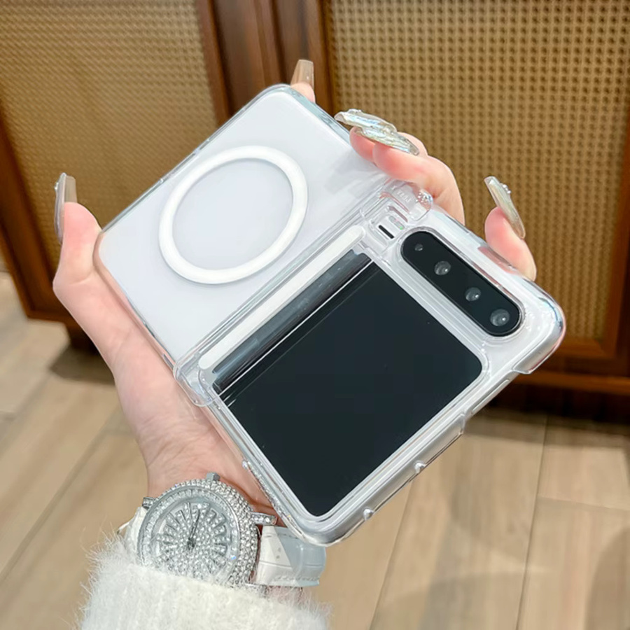 Transparente magnetische Stoßfeste Schutzhülle für Huawei Pura X mit kabellosem Laden - Bild 3