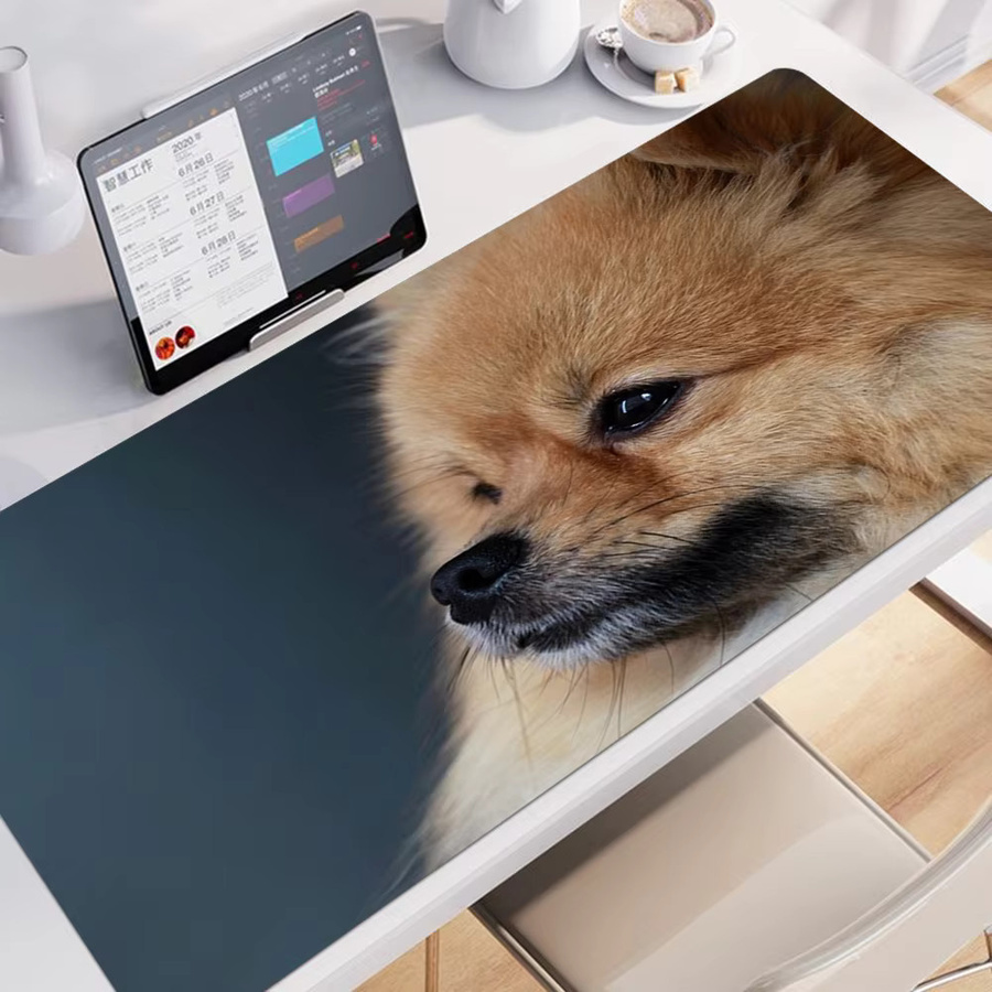 Großes XXL Gaming Mousepad mit süßem Pomeranian Hund Motiv für Gamer und Studenten, Mehrfarbig - Bild 3