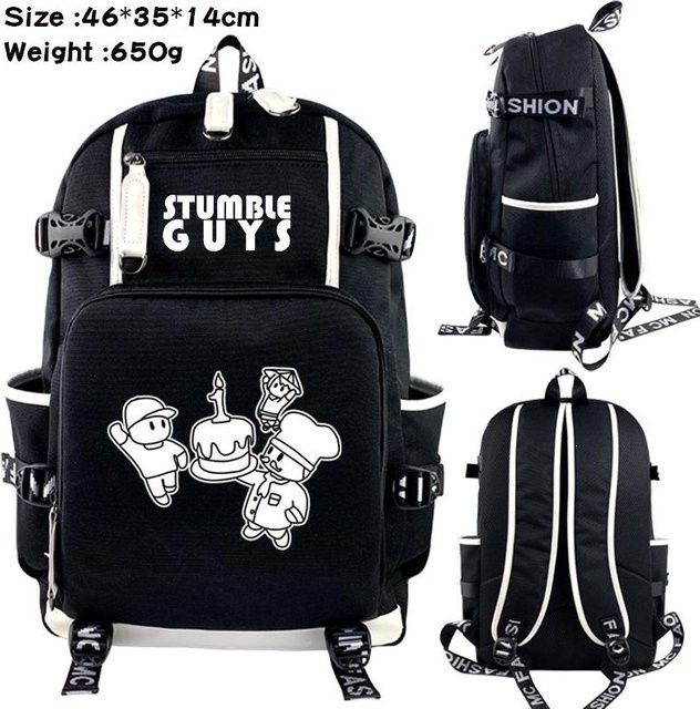 3-teiliges Schulrucksack-Set in Schwarz aus Oxford-Stoff mit großem Fassungsvermögen inklusive Federmäppchen und Schultergurt - Bild 1