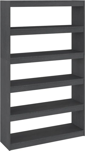 vidaXL Bücherregal und Raumteiler aus Kiefer-Massivholz in Grau, B/T/H: 100 x 30 x 167,5 cm - Bild 1
