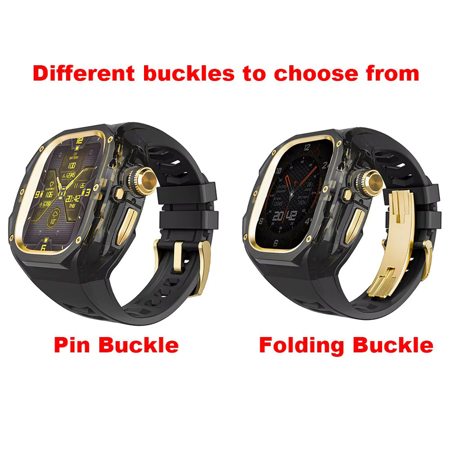FancyWrist Modifikationskit für Apple Watch Ultra, Transparentes Gehäuse, Silikonarmband, Unisex - Bild 2