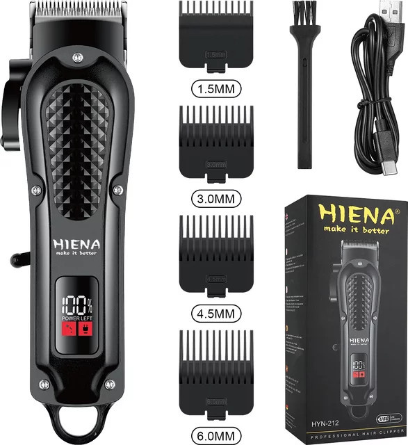 Hiena HYN-212 Elektrischer Haarschneider und Bartschneider, Schwarz, Herren - Bild 1