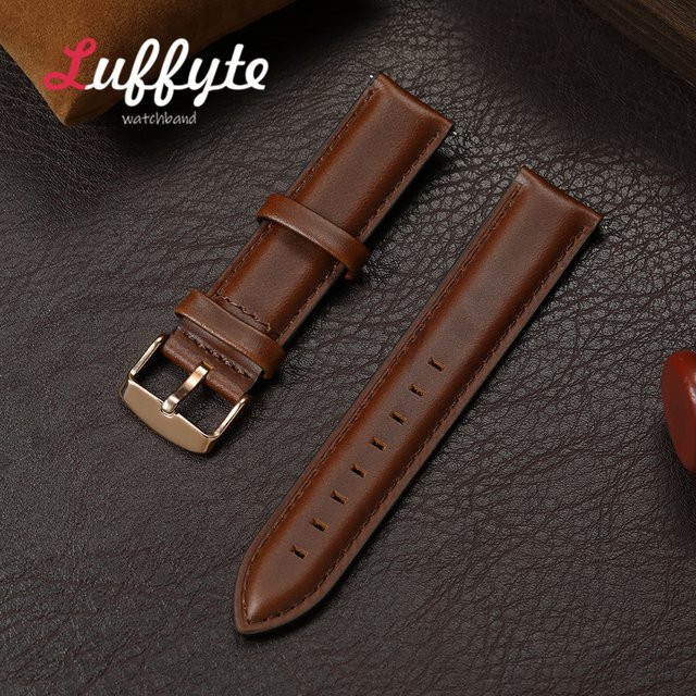 luffyte Uhrenarmband Leder, schwarzbraun, Herren - Bild 1