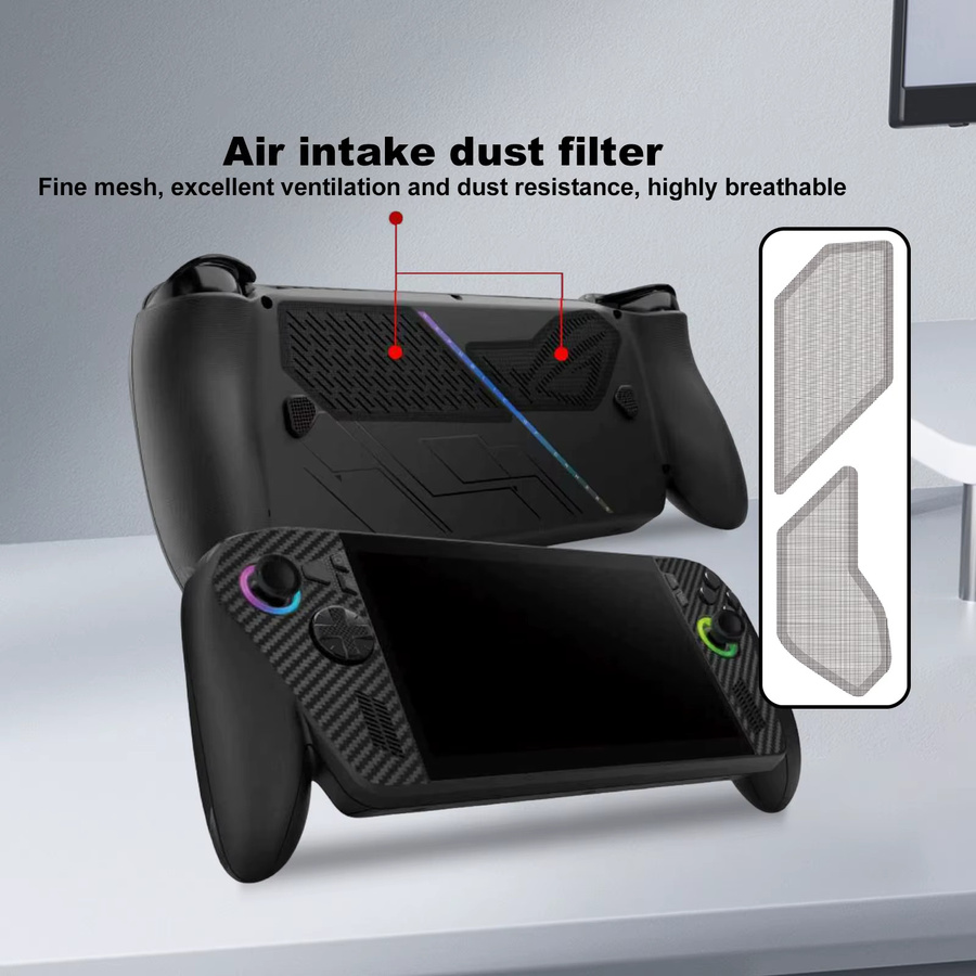 LAIMANEI 14-in-1 Vollschutz-Set für ROG Ally/X in Schwarz mit Panel-Aufkleber und Silikon-Joystick-Kappen - Bild 6