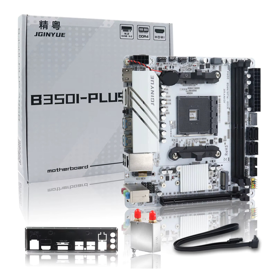 JGINYUE B350i PLUS Mini-ITX Motherboard für AMD AM4 Sockel, unterstützt Ryzen R3 R5 R7 R9 CPUs, DDR4 RAM und PCI-E 3.0 mit ARGB - Bild 5