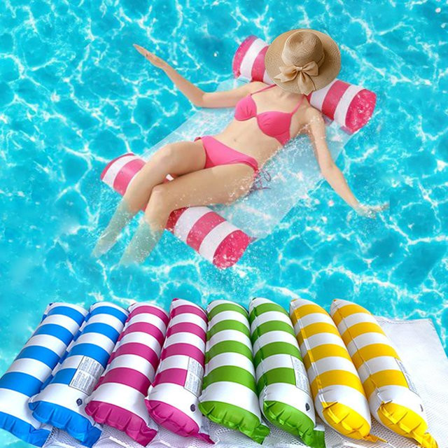 YHSBUY Aufblasbare schwimmende Wasserhängematte aus PVC in Orange - Bild 1