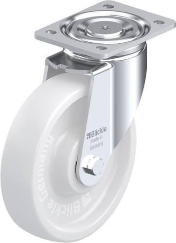 Blickle LH-SPO 201K Lenkrolle mit Schraubplatte, Rad-Durchmesser: 20 cm, Tragfähigkeit: 900 kg, verzinkt, Weiß - Bild 1