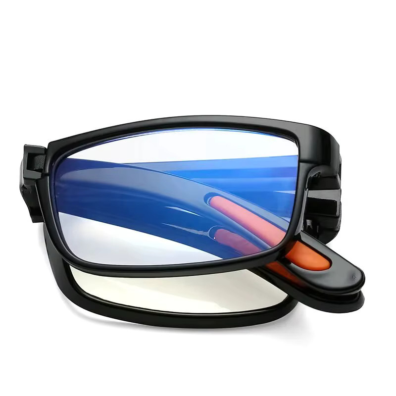 Klappbare Lesebrille, Unisex, Vollrand, rechteckig, schwarz, Kunststoff - Bild 2