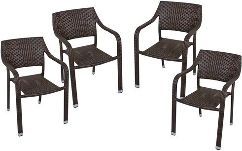 GARDEN PLEASURE Stapelstuhl Charleston in Braun aus Aluminium und Kunststoff, B/T/H: 66 x 66 x 82 cm - Bild 1