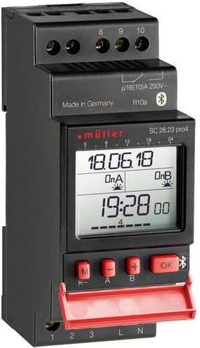 Müller SC 28.23 pro4 Digitale Hutschienen-Zeitschaltuhr 230V/AC 4000W in Schwarz - Bild 1