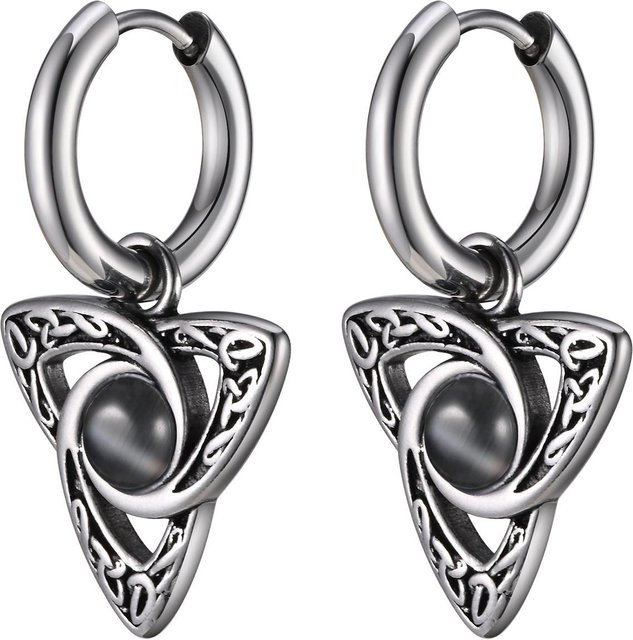 Vnox Creolen Edelstahl, Schwarzer Opal, Unisex - Bild 1
