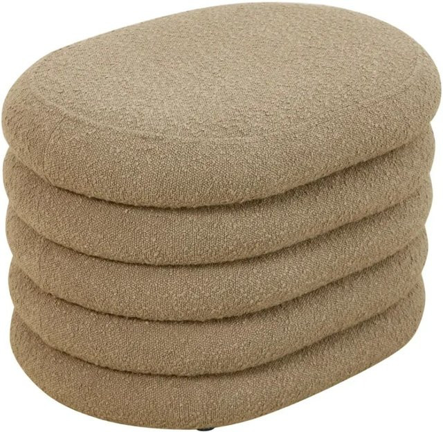 Svita Blossom S Hocker mit Stauraum als Sitzhocker und Ottomane aus Bouclé in Hellbraun B/T/H: 60 x 45 x 42 cm - Bild 1