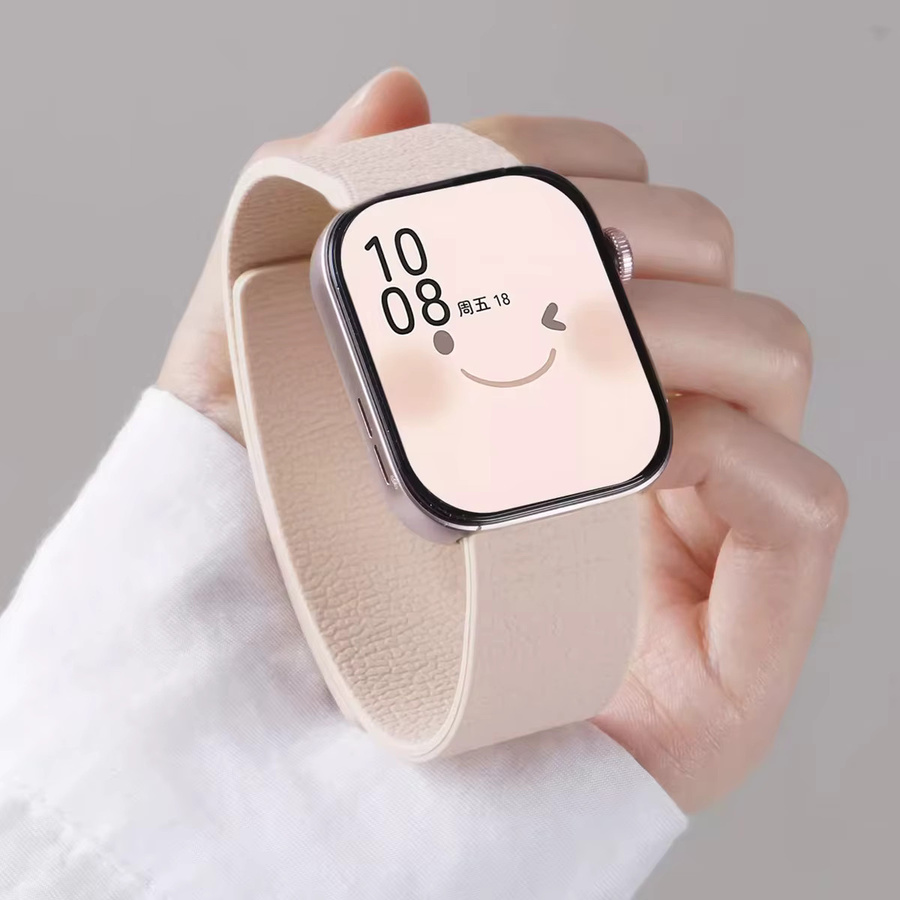 FancyWrist Uhrenarmband Silikon, zweifarbiges Lychee-Muster, Weiß, Unisex - Bild 2