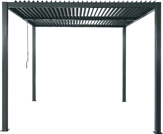 Floraworld Pergola mit Lamellen-Flach-Dach aus Aluminium in Anthrazit, B/T: 300 x 300 cm - Bild 1