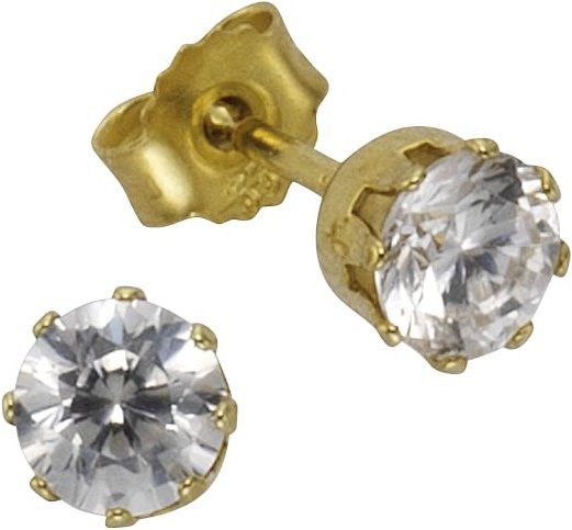 Ellen K. Ohrstecker 333 Gold, Zirkonia weiß, 4,5 mm - Bild 1