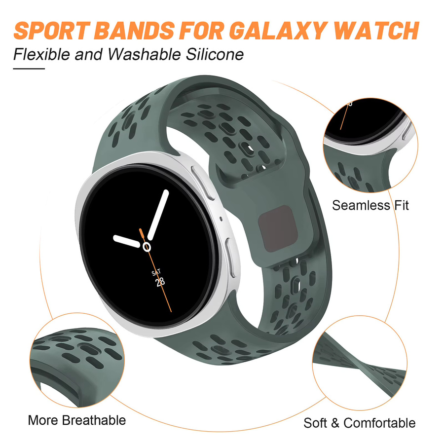 KILPILLS Uhrenarmband Silikon, Schwarz, Unisex, Samsung Galaxy Watch 8 - Bild 4