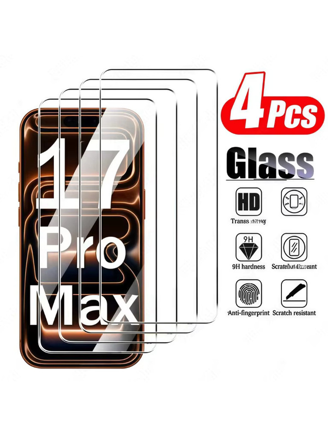SFHOMIE 4er Set HD Gehärtetes Glas Displayschutzfolie für iPhone 11 bis iPhone 17 Pro Max und Plus in Transparent - Bild 6