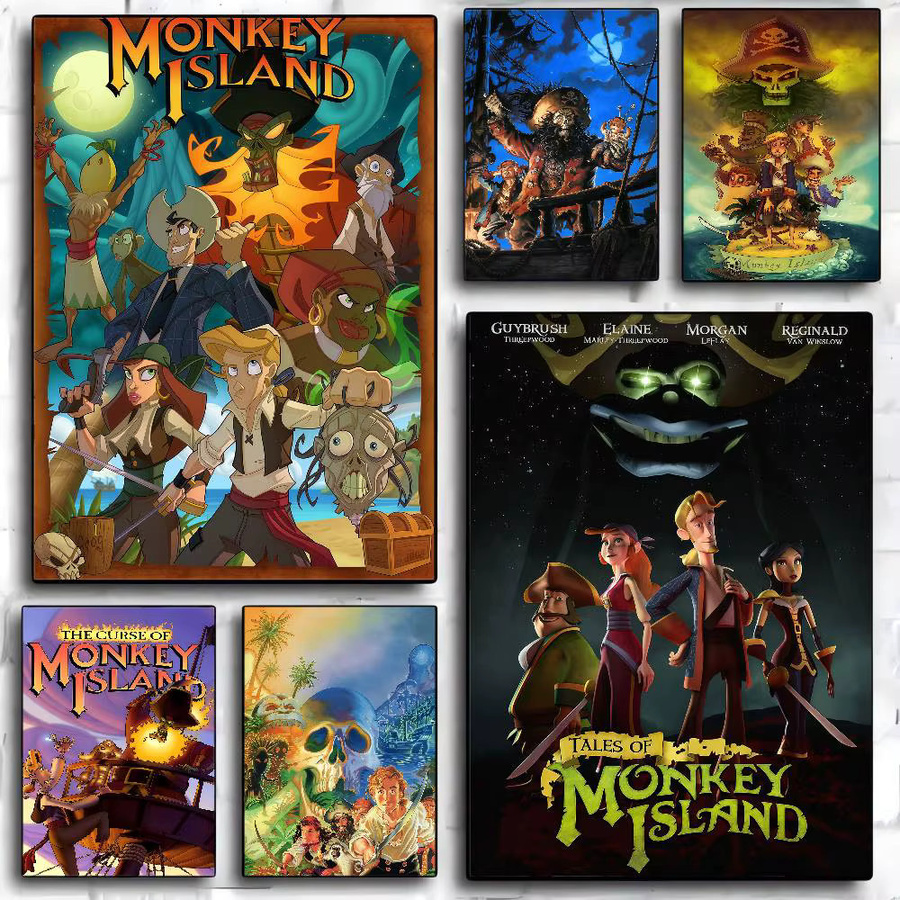 Vintage Poster Tales of Monkey Island Videospiel Wandkunst Multicolor B/H: 15,0 x 15,0 cm - Bild 2