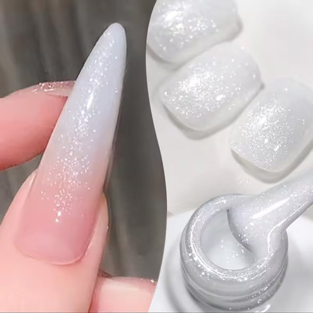 MAINEL Gel-Nagellack, Weiß, Schimmernd, 12 ml - Bild 1