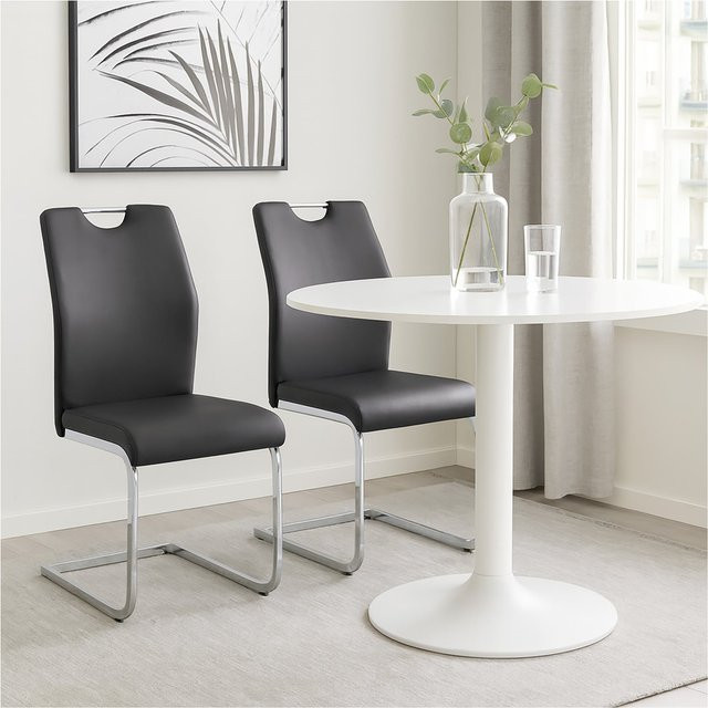 HTI-Living Esszimmerstuhl Nelly 2er Set Schwarz Freischwinger mit Kunstlederbezug - Bild 1