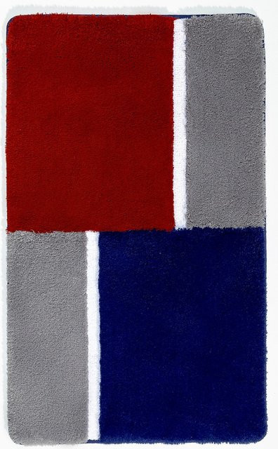 Badematte MONOPOLI in Rot mit modernem Grafikdesign, B/T: 100 x 60 cm - Bild 1