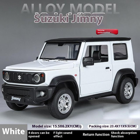 Maisto Suzuki Jimny Offroad SUV, Modellfahrzeug, 1:24, weiß, mit Licht und Sound, ab 4 Jahren