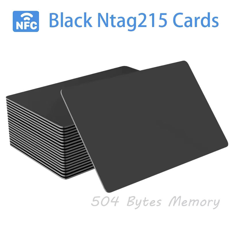 HACHANLUN NTAG215 NFC-Karten aus PVC, schwarze RFID-Tags mit 13,56 MHz und 504 Bytes Speicher für dein Smartphone - Bild 5